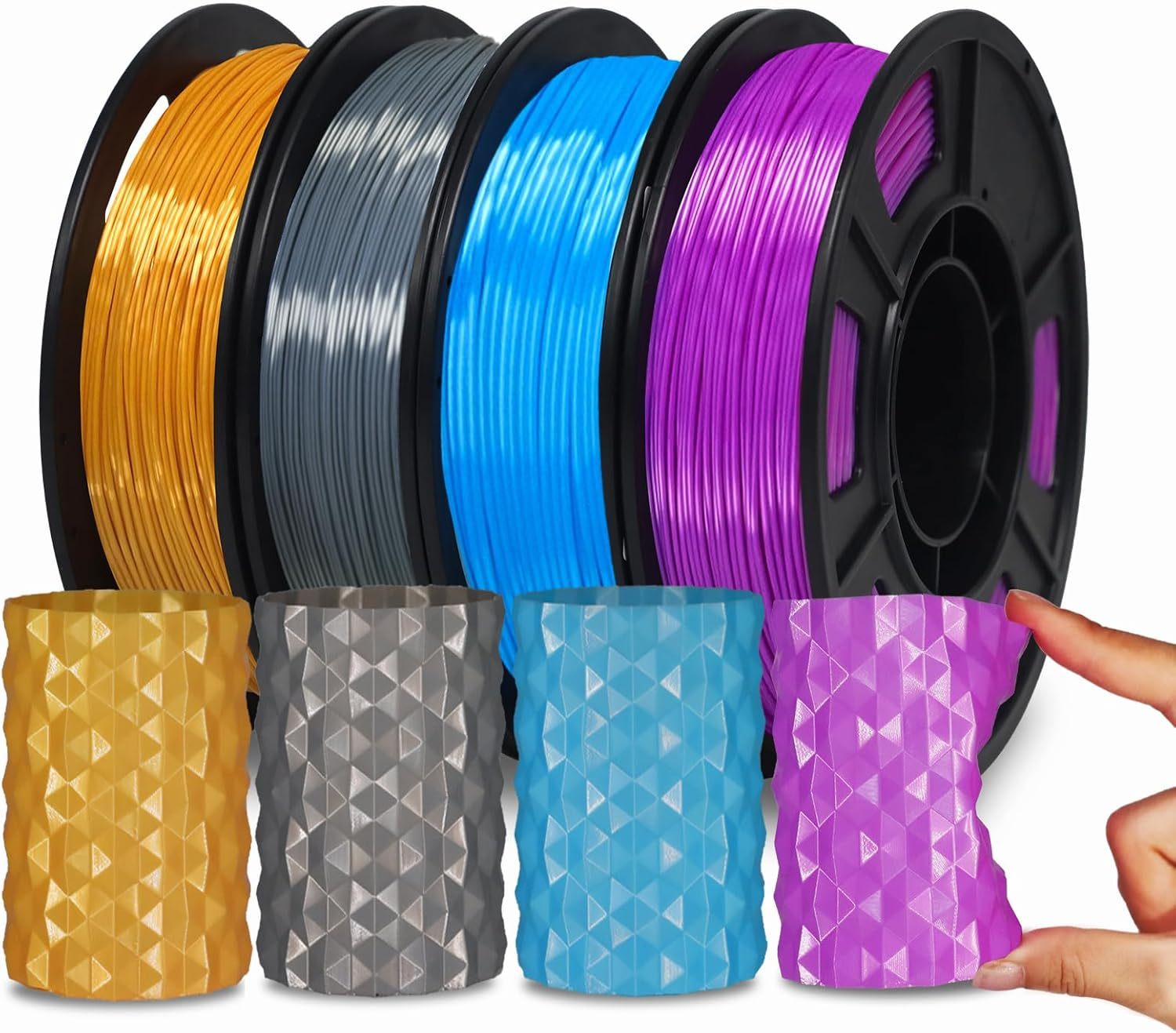 YOUSU 3D TPU Silk 95A Multi Colors Shiny Silk TPU 3D Printing Filament 1.75mm For 3D Printer Glossy Surface Glossy Silk Surface Flexible TPU Filament