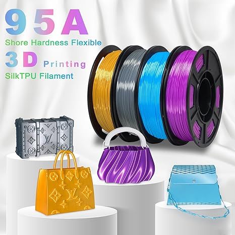 YOUSU 3D TPU Silk 95A Multi Colors Shiny Silk TPU 3D Printing Filament 1.75mm For 3D Printer Glossy Surface Glossy Silk Surface Flexible TPU Filament