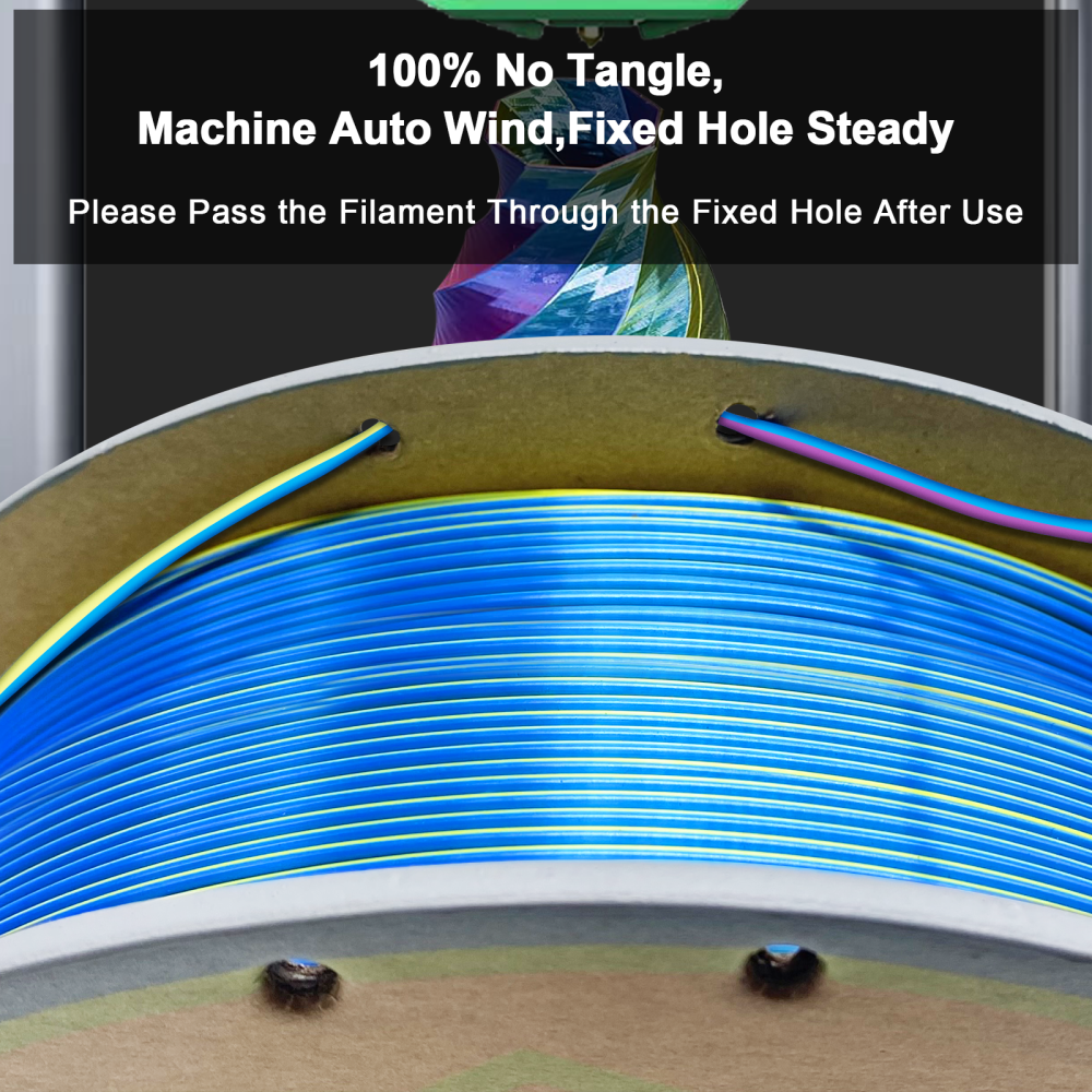 ChinaCraft Pearlescent Tricolor Silk PLA 3D Printing Filament Multicolor PLA Coextrusion - Iridescent Pearl Gradient | 1.75mm 2.85mm ±0.03mm Tolerance 1.35kg Spool | Made in China