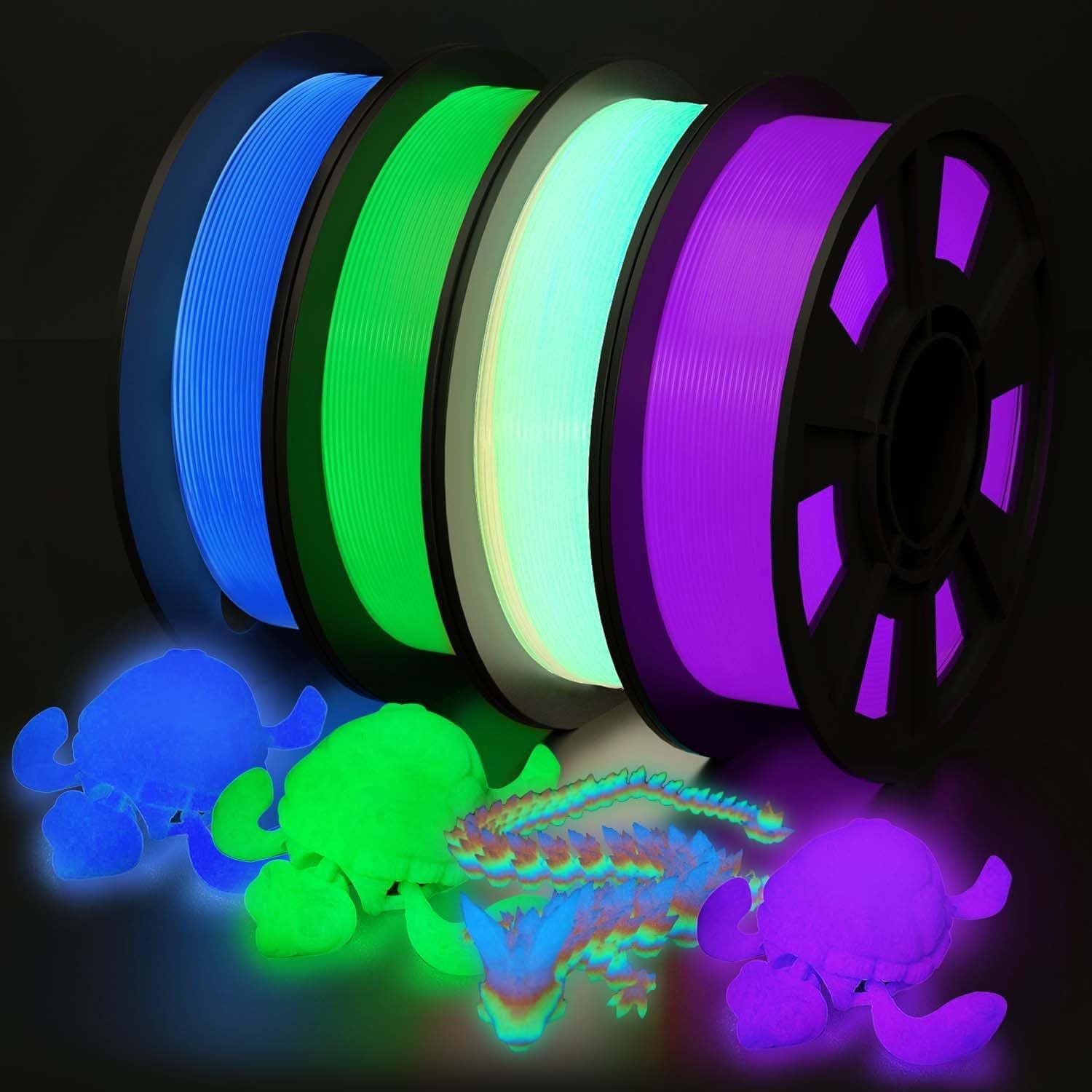 YOUSU 3D Glow PLA 250G*4 Printing Filament 1.75mm 2.85m For 3D Printer Filament Made in China PLA Filament Chinese Supplier