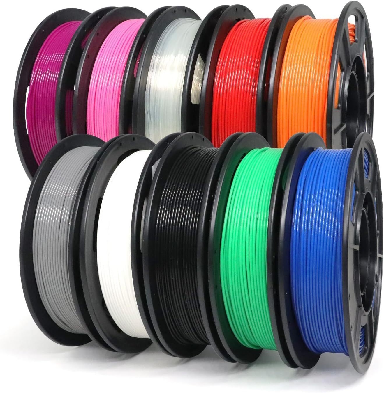 YOUSU  PLA+, 3D Printing filament black and  multi-color  1.75mm10*250g package
