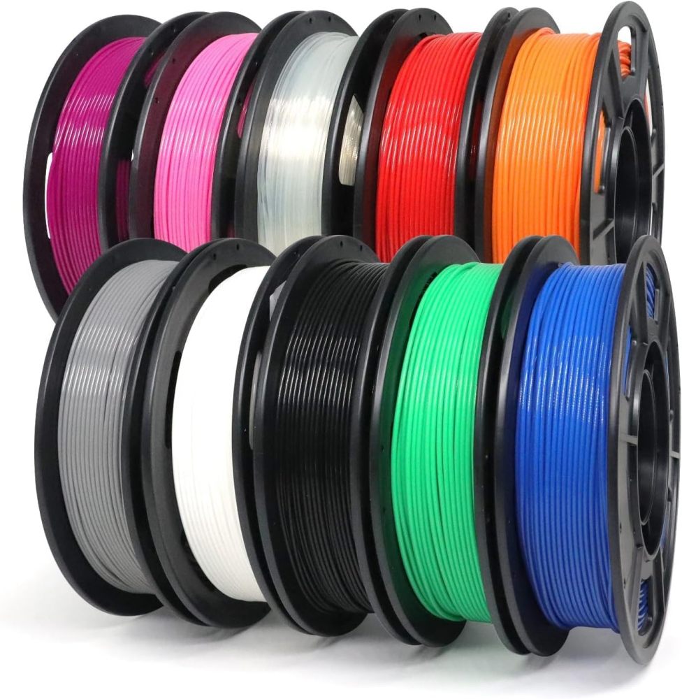 YOUSU  PLA+, 3D Printing filament black and  multi-color  1.75mm10*250g package