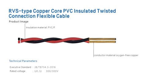 RVS-type Copper Core PVC Insulated Twisted Connection Flexible Cable