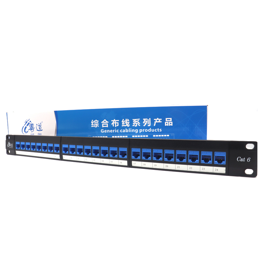 Cat .6 1U 24-Ports Unshielded RJ45 Patch Panel