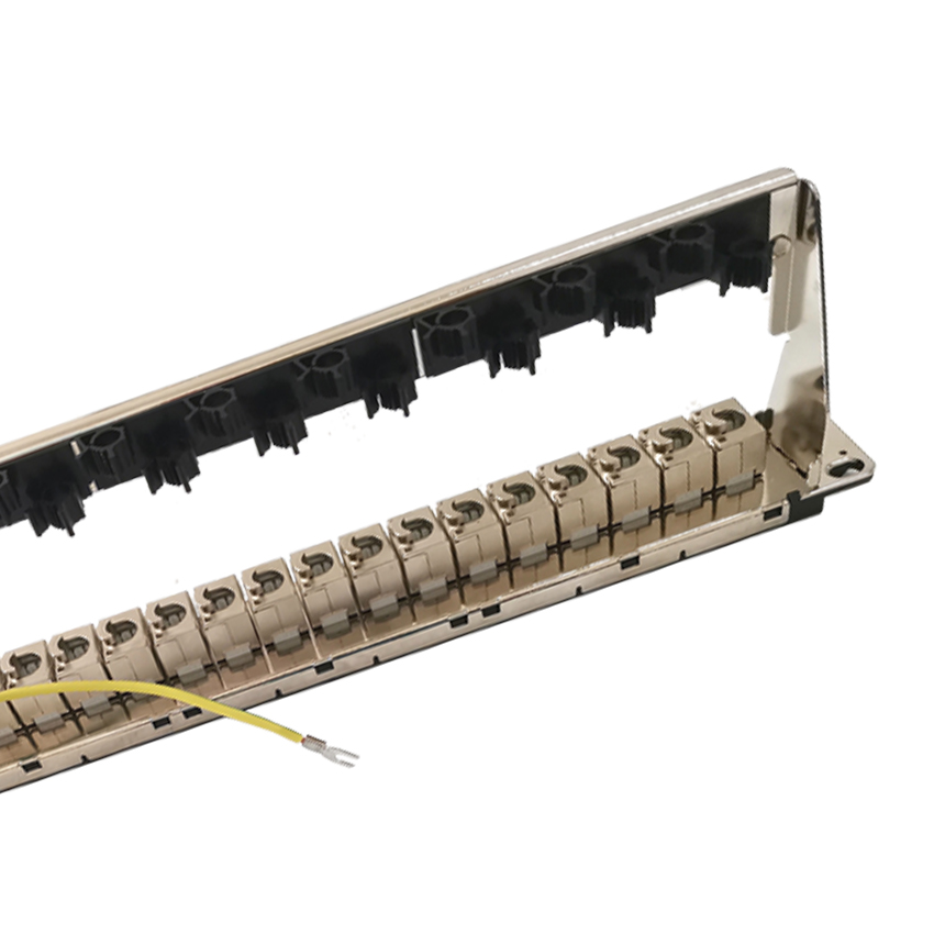 Cat .6 1U 24-Ports Shielded RJ45 Patch Panel