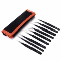 9 in 1 Stainless Steel Tweezers Kit Anti Static Precision Hand Tools Set