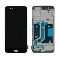 For OnePlus 5 LCD Screen Display Touch Digitizer Assembly With Frame Original - Black
