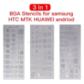 3PCS/Set Universal BGA Stencils For MTK Samsung HTC Huawei Android Directly Heated BGA Reballing Stencils Kit