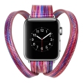 For Apple Watch 38mm 42mm Leather Band Colorful Crown Strap