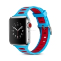 For Apple Watch 38mm 42mm Two-tone Color Silicone Band T Style
