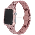 For Apple Watch Band with Rhinestones Face Case Bling Stainless Steel Diamond Wristband
