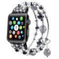 For Apple Watch Band Elastic Stretch Faux Pearl Natural Stone Bracelet