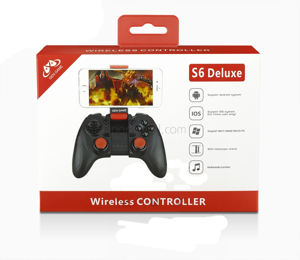 S6 Deluxe Gamepad Wireless 3.0 Game Controller Joystick para iPhone iPad Samsung Huawei TV Box,Game