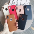 For iPhone Leather Case Phone Cover With Gold Buttons