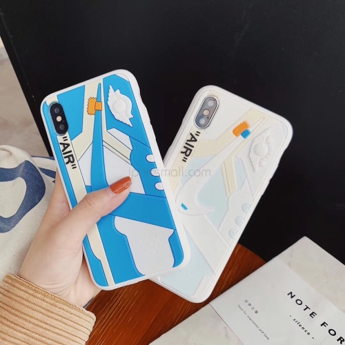 For iPhone Silicone 3D AIR Jordan AJ1 Sports Shoes Phone Cases Off White  Cover,Protective Case & Covers