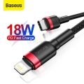 Baseus 18W USB C Cable for iPhone 11 Pro Pro Max PD Fast Charge Cable Cafule 1m