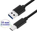 3FT 10mm Extended Long Tip USB-C Type C Data Sync Fast Charger Cable Cord