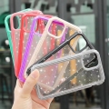 For iPhone 11 12 Mini Pro Max Plastic Anti Shock Case Glitter Transparent Cover