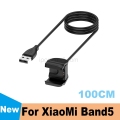 USB Charger For XiaoMi Mi Band 5 Charging Cable Wire Adapter 1m Black