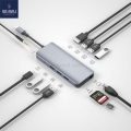 WiWU 12 in 1 USB Hub for MacBook VGA RJ45 Multi-function Type C Hub Adapter USB Splitter