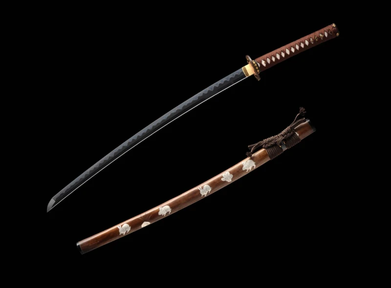 Handmade Spring-shadow katana ,Uchigatana,Fighting,Japanese samurai sword,Real katana,Hundred Steelmaking Pattern Steel