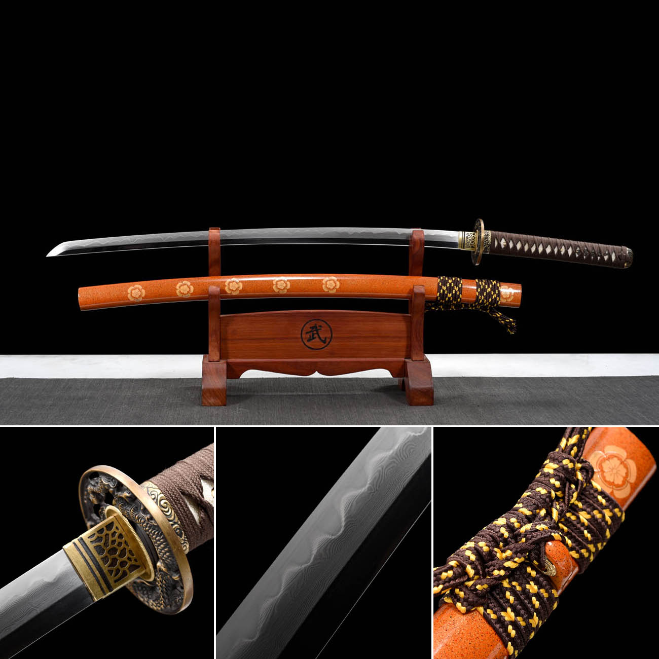 Handmade Waning Moon Katana,Japanese samurai sword,Real katana,Refined