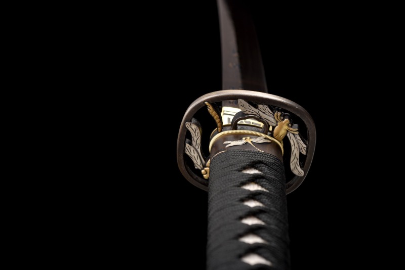 Handmade Waning Moon Katana,Japanese samurai sword,Real katana,Refined pattern steel