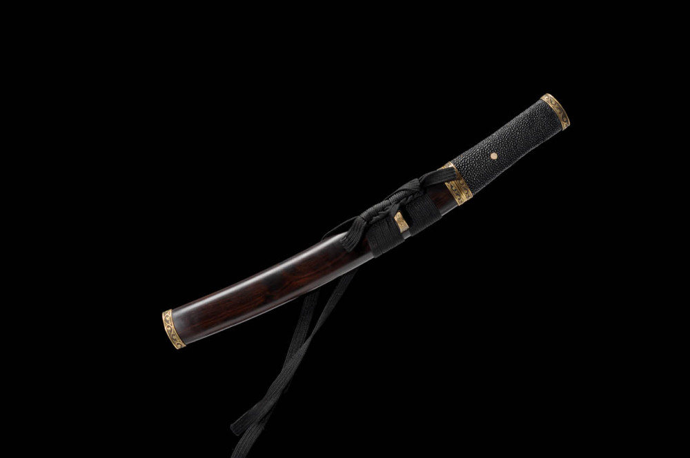 Handmade fish skin tanto,Japanese samurai sword,Real Tanto,Short katana,High-performance pattern steel