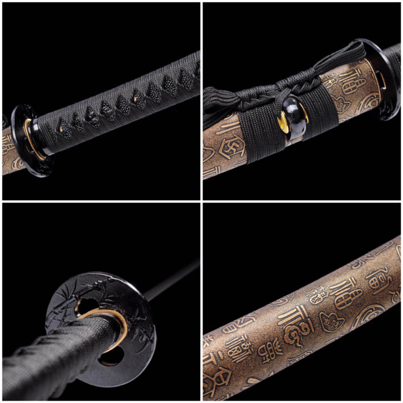 Handmade Rich Bamboo Wakizashi,Japanese samurai sword,Real Wakizash,High-performance pattern steel