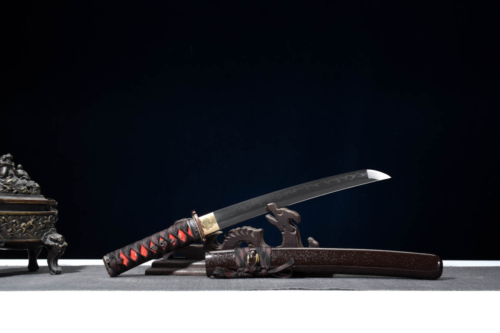 Handmade Evil Wolf Tanto,Japanese samurai sword,Real Red Tanto,Short katana,High performance T10 steel