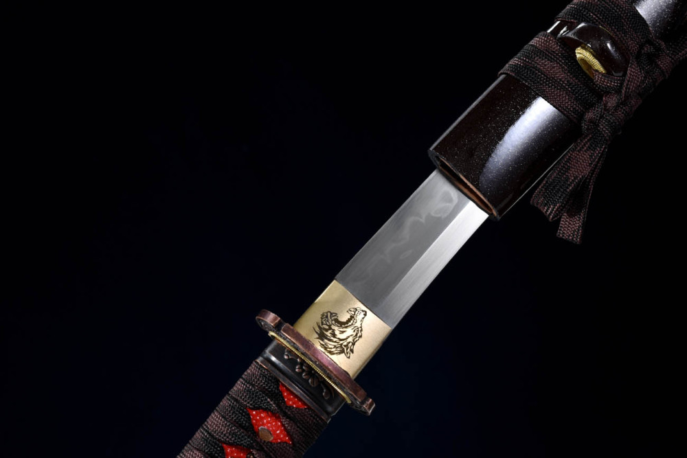 Handmade Evil Wolf Tanto,Japanese samurai sword,Real Red Tanto,Short katana,High performance T10 steel