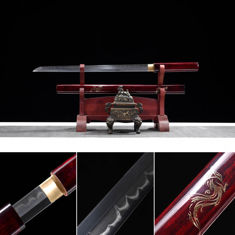 Handmade Gold Fox Ninjato,Japanese samurai sword,Real Ninjato,High manganese steel