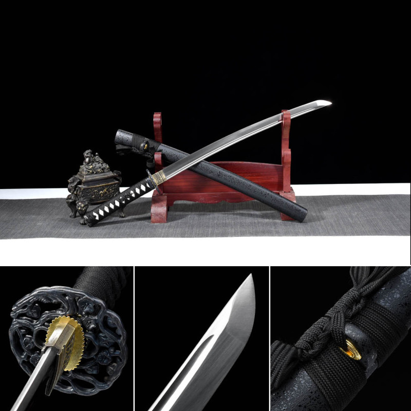 Handmade Samuume Wakizashi,Japanese samurai sword,Real Wakizash,High manganese steel