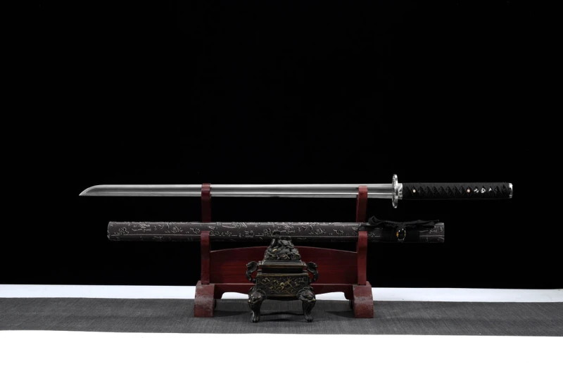 Handmade Blood Trough Ninjato,Japanese samurai sword,Real Ninjato,High-performance torsion pattern steel