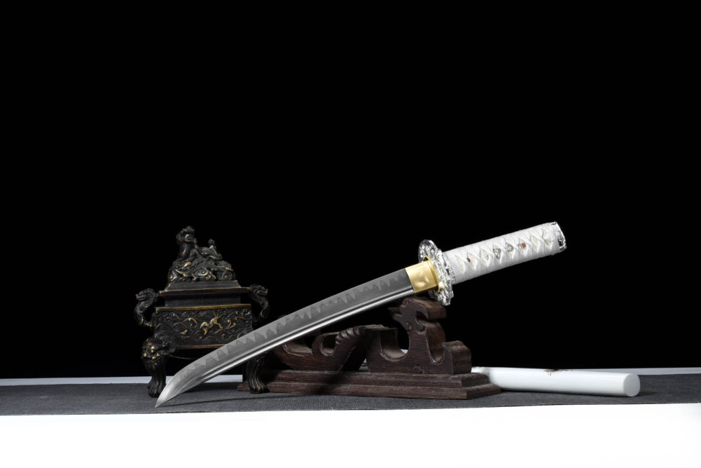 Handmade Fairy Feather Tanto,Japanese samurai sword,Real Tanto,Short katana,High performance T10 steel,Burning blade