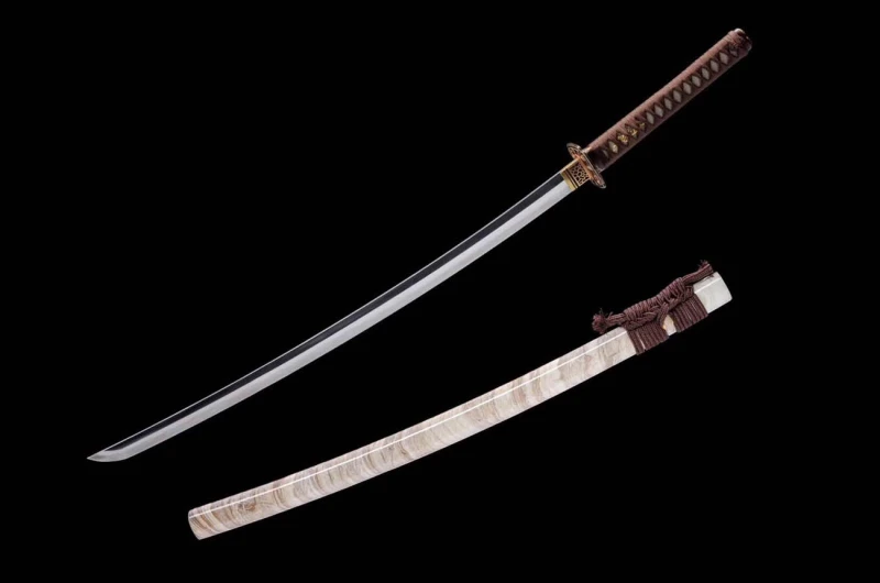 Handmade Pu Lao Katana,Japanese samurai sword,Real Katana,High-performance pattern steel,Burning blade