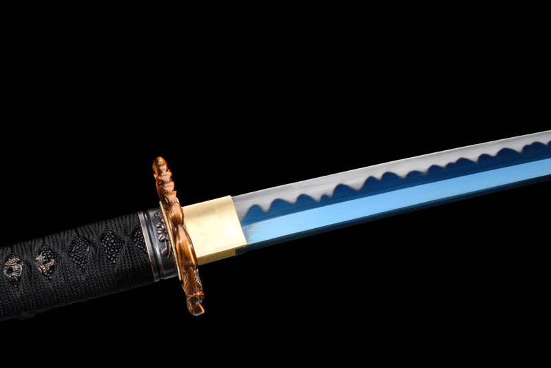 Handmade Pisces Katana,Baked blue,Japanese samurai sword,Real Katana,High-performance manganese steel