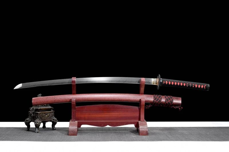 Handmade Bloodthirsty Katana,Japanese samurai sword,Real Katana,High-performance torsion pattern steel