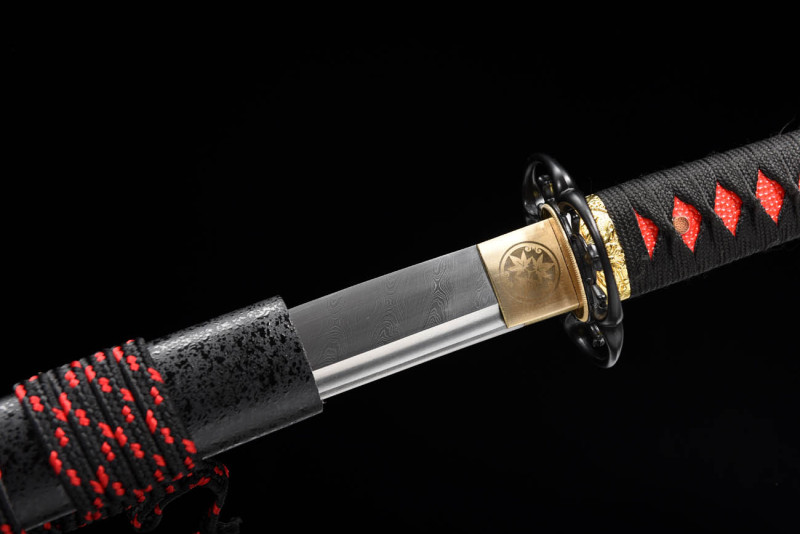 Handmade Goblin Katana,Japanese samurai sword,Real Katana,High-performance torsion pattern steel