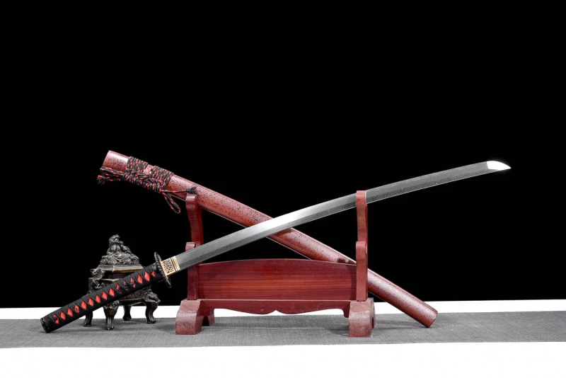 Handmade Bloodthirsty Katana,Japanese samurai sword,Real Katana,High-performance torsion pattern steel