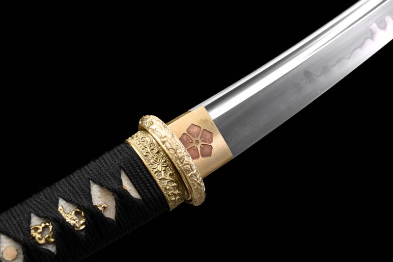 Handmade Fine Fish Skin Tanto,Japanese samurai sword,Real Tanto,Short samurai sword,High performance T10 steel,Burning blade