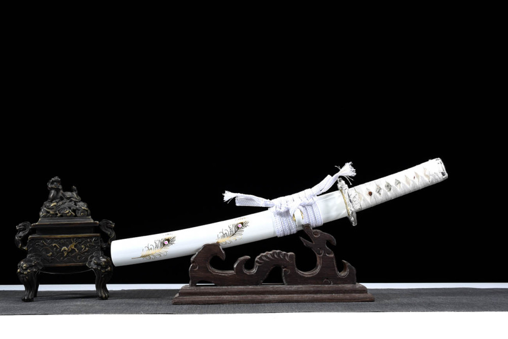 Handmade Fairy Feather Tanto,Japanese samurai sword,Real Tanto,Short katana,High performance T10 steel,Burning blade