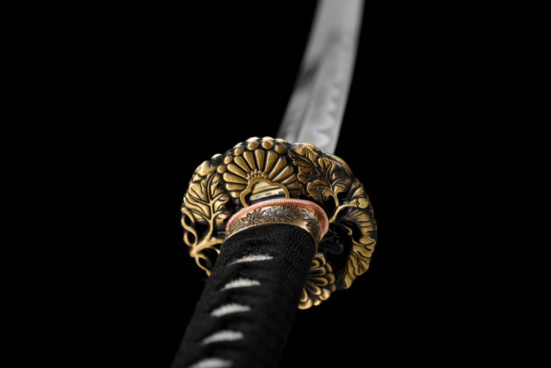 Handmade Keira Katana,Japanese samurai sword,Real Katana,High-performance pattern steel,earth burning blade