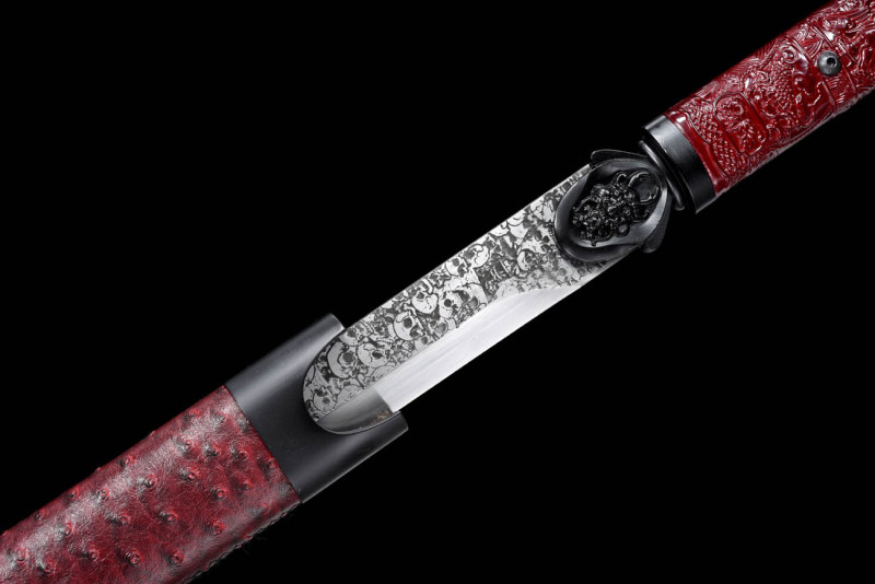 Handmade Dragon Head Tang Horizontal Sword,Skeleton Bloodblade,Real Tang Sword,Chinese sword,High-performance manganese steel