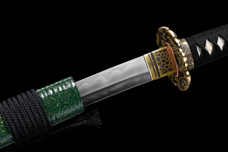 Handmade Keira Katana,Japanese samurai sword,Real Katana,High-performance pattern steel,earth burning blade