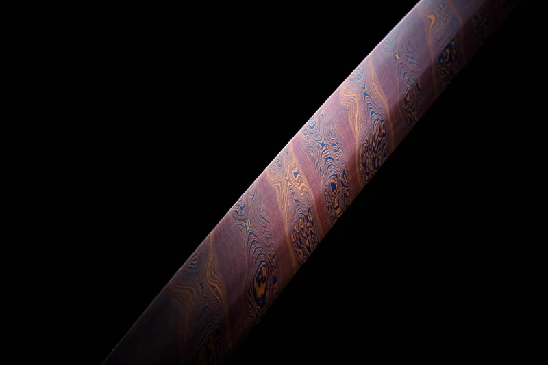 Handmade Scarlet Moon Wakizashi,Japanese samurai sword,Real Wakizashi,Hundred Steelmaking Pattern Steel