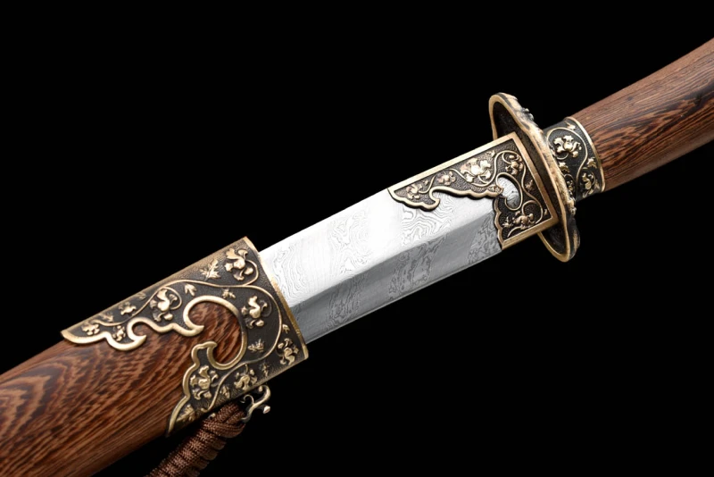 Handmade Plum blossom Sword,Real Sword,Chinese sword,Qing Knife,Hundred Steelmaking Pattern Steel