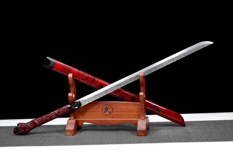 Handmade Dragon Head Tang Horizontal Sword,Bloodthirsty Skull Sword,Real Tang Sword,Chinese sword,High-performance manganese steel