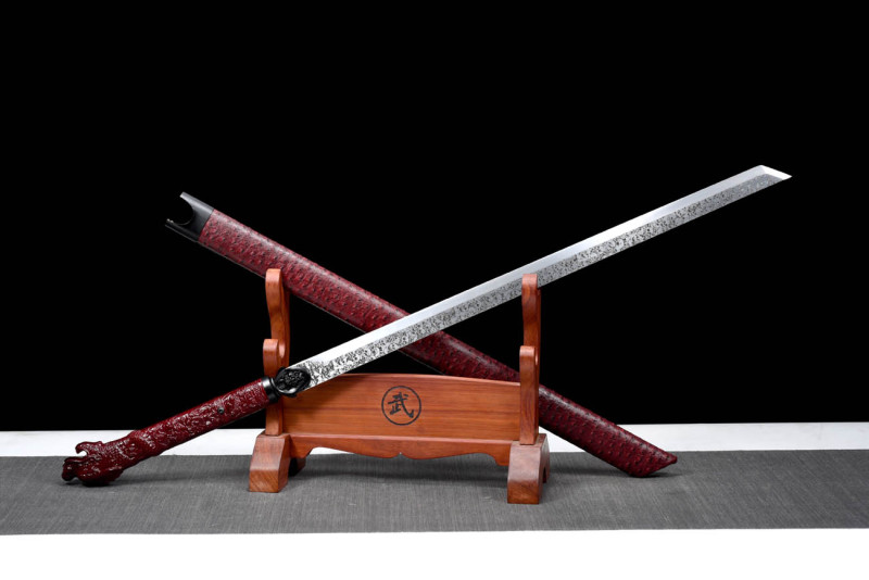 Handmade Dragon Head Tang Horizontal Sword,Skeleton Bloodblade,Real Tang Sword,Chinese sword,High-performance manganese steel