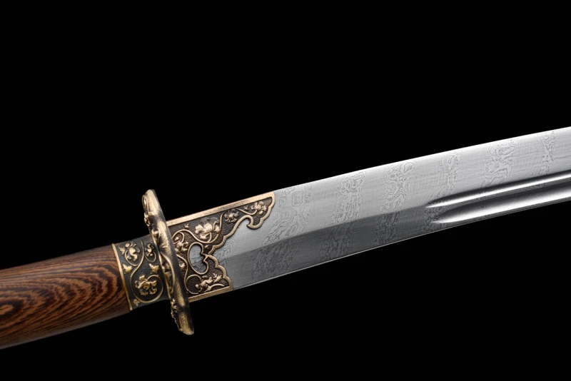 Handmade Plum blossom Sword,Real Sword,Chinese sword,Qing Knife,Hundred Steelmaking Pattern Steel